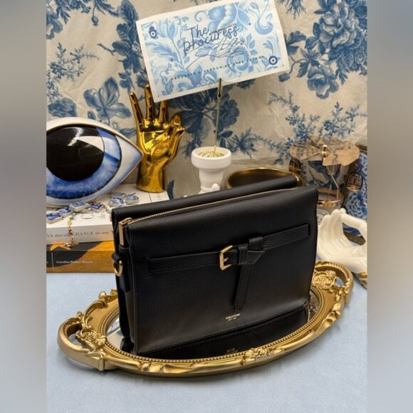 🆕 OROTON 🧿 NWOT Margot Crossbody, Black Pebble Leather - Picture 3 of 16